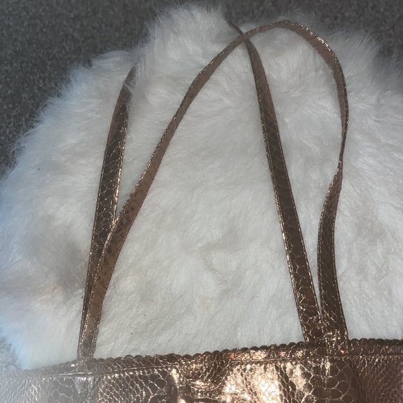 Carlos Falchi python rose gold leather tote. - Picture 3 of 4